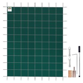 Pool Safety Cover Fits 20x40ft Rectangle Inground Safety Pool Cover Green Mesh Solid Pool Safety Cover for Swimming Pool Winter Safety Cover