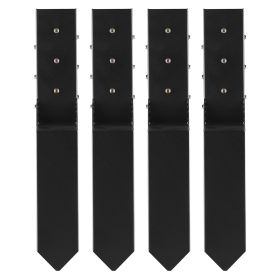 Fence Post Anchor Repair Kit, 4 Pack Inner Diameter 3.5 x3.5 Inches Heavy Duty Steel Fence Post Support Stakes, Anchor Ground Spike for Repair Ti