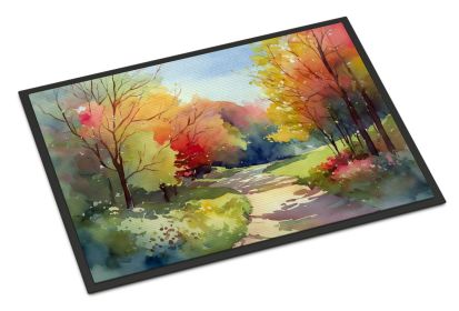 NEW North Carolina Dogwoods in Watercolor Doormat Front Door Mat Indoor Outdoor Rugs for Entryway, Non Slip Washable Low Pile, 18H X 27W