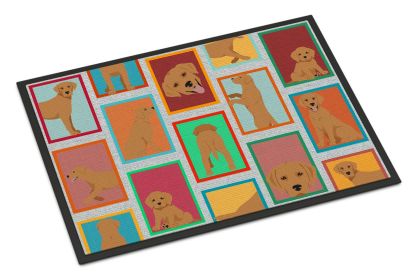 NEW Lots of Red Fox Labrador Retriever Doormat Front Door Mat Indoor Outdoor Rugs for Entryway, Non Slip Washable Low Pile, 18H X 27W