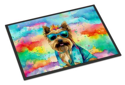 NEW Cairn Terrier Hippie Dawg Doormat Front Door Mat Indoor Outdoor Rugs for Entryway, Non Slip Washable Low Pile, 18H X 27W
