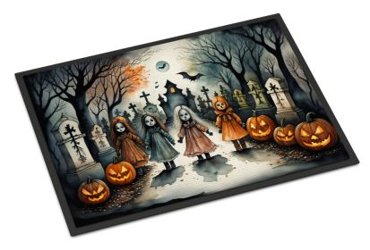 NEW Creepy Dolls Spooky Halloween Doormat Front Door Mat Indoor Outdoor Rugs for Entryway, Non Slip Washable Low Pile, 18H X 27W