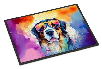 NEW Bernese Mountain Dog Hippie Dawg Doormat Front Door Mat Indoor Outdoor Rugs for Entryway, Non Slip Washable Low Pile, 18H X 27W