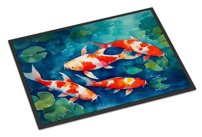 NEW Koi Fish Doormat Front Door Mat Indoor Outdoor Rugs for Entryway, Non Slip Washable Low Pile, 18H X 27W