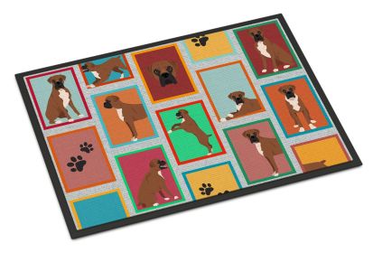 NEW Lots of Black Face Boxer Doormat Front Door Mat Indoor Outdoor Rugs for Entryway, Non Slip Washable Low Pile, 18H X 27W