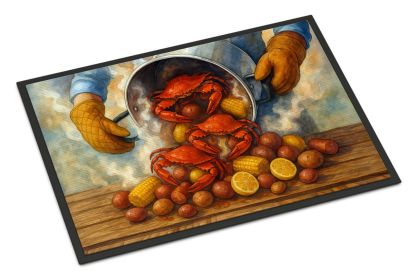 Hot Boiled Crabs Doormat Front Door Mat Indoor Outdoor Rugs for Entryway, Non Slip Washable Low Pile, 18H X 27W