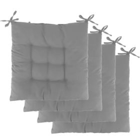 4Pcs Chair Cushion Pads Pillow Soft Tie On Square Sitting Mats (Option: Style1)